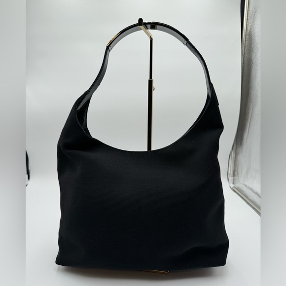 Gucci-Authentic- Hobo Black Canvas, leather / metal strap - Picture 7 of 12
